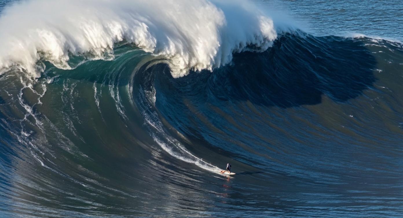 Big wave surfing at Mavericks
