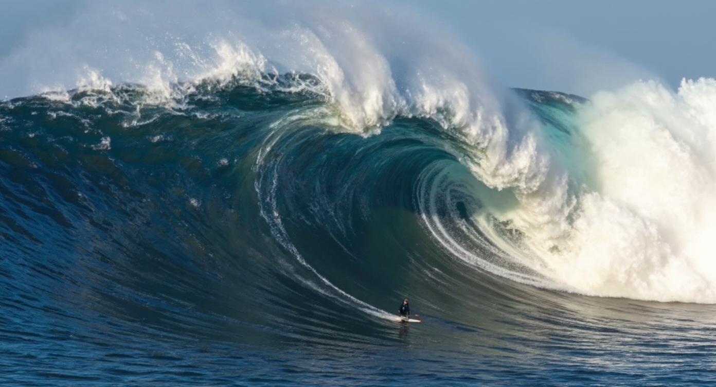 Big wave surfing at Jaws